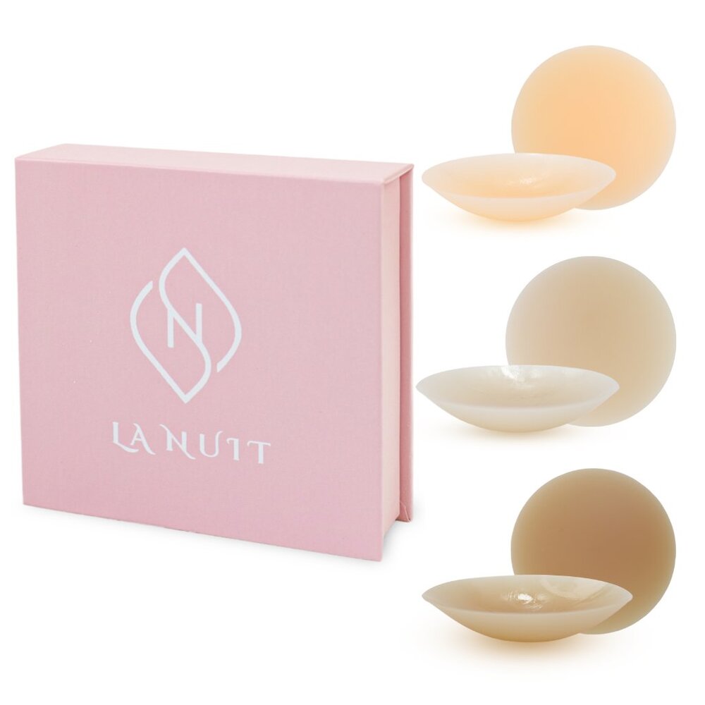 La Nuit Seamless Reusable Sticky Adhesive Nipple Covers Color Tan